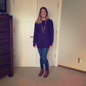 Deep Purple Oversized Cowlneck Sweater